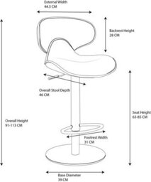 Lamboro Carcaso Deluxe Single Kitchen Bar Stool, Chrome Footrest, Height Adjustable Swivel Gas Lift, Breakfast Bar & Home Barstool, Red - thumbnail 8
