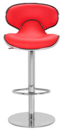 Lamboro Carcaso Deluxe Single Kitchen Bar Stool, Chrome Footrest, Height Adjustable Swivel Gas Lift, Breakfast Bar & Home Barstool, Red - thumbnail 3