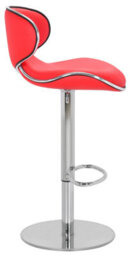 Lamboro Carcaso Deluxe Single Kitchen Bar Stool, Chrome Footrest, Height Adjustable Swivel Gas Lift, Breakfast Bar & Home Barstool, Red - thumbnail 2