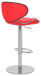 Lamboro Carcaso Deluxe Single Kitchen Bar Stool, Chrome Footrest, Height Adjustable Swivel Gas Lift, Breakfast Bar & Home Barstool, Red - thumbnail 4