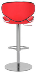 Lamboro Carcaso Deluxe Single Kitchen Bar Stool, Chrome Footrest, Height Adjustable Swivel Gas Lift, Breakfast Bar & Home Barstool, Red - thumbnail 5