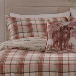 Dreams & Drapes Hanson Highland Cow Brushed Cotton Duvet Cover Set - thumbnail 3