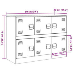 Vidaxl Sideboard Pink 99X39X73 Cm Steel - thumbnail 3