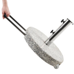 Beliani Parasol Base Cerzeto Grey Round 30 Kg - thumbnail 4