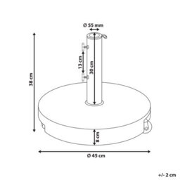 Beliani Parasol Base Cerzeto Grey Round 30 Kg - thumbnail 3