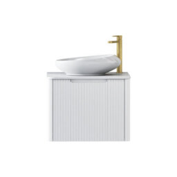 Royal Bathrooms Avenza 600mm Matte White Wall Hung Bathroom Countertop Vanity Unit 1 Drawer With Nova Basin - thumbnail 6