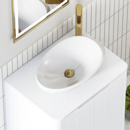 Royal Bathrooms Avenza 600mm Matte White Wall Hung Bathroom Countertop Vanity Unit 1 Drawer With Nova Basin - thumbnail 7