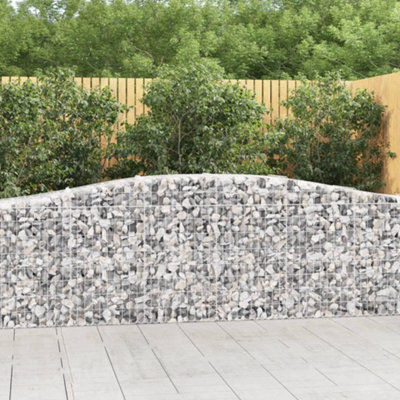 Berkfield Arched Gabion Baskets 10 Pcs 400X50X80/100 Cm Galvanised Iron - image 1