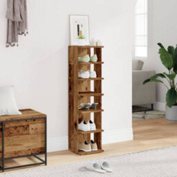 Berkfield Shoe Cabinet Old Wood 28X27X102 Cm Engineered Wood - thumbnail 3