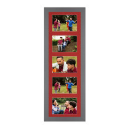 AK Frames 26X8 Dark Grey Sleek Multi Photo Frame With Crimson Mount - Holds 5 Apertures (5X) 6X4 Photos - thumbnail 1