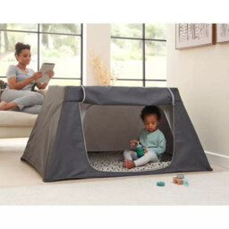 Xample Tutti Bambini Cozee Go Day & Night Travel Cot Bundle 3-In-1 Bassinet, Travel Cot & Playpen With Uv Shade,fast Fold, Oak & Charcoal - thumbnail 2