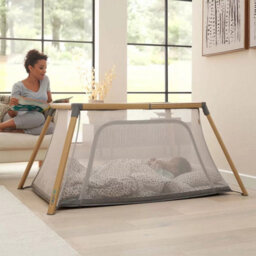 Xample Tutti Bambini Cozee Go Day & Night Travel Cot Bundle 3-In-1 Bassinet, Travel Cot & Playpen With Uv Shade,fast Fold, Oak & Charcoal - thumbnail 1