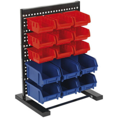15 Tray / Bin Bench Mounted Parts Storage Rack - Garage & Warehouse Picking Unit - image 1