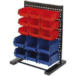 15 Tray / Bin Bench Mounted Parts Storage Rack - Garage & Warehouse Picking Unit - thumbnail 3