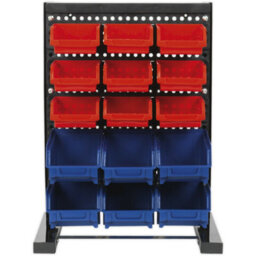 15 Tray / Bin Bench Mounted Parts Storage Rack - Garage & Warehouse Picking Unit - thumbnail 4