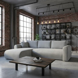 Universal Corner Sofa Bed With Storage Profiled Comfort Modern Fabric Left Or Right Hand 212 122Cm Sleeping Area Grey - thumbnail 1