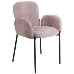 Beliani Set Of 2 Dining Chairs Albee Fabric Pink - thumbnail 4