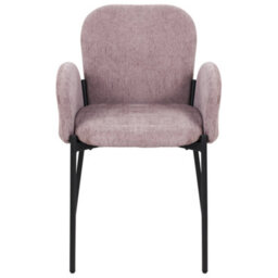 Beliani Set Of 2 Dining Chairs Albee Fabric Pink - thumbnail 5
