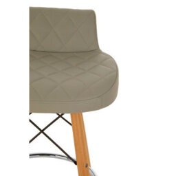 Orsina Grey Leather Effect Seat Bar Stool, Comfortable Faux Leather Bar Stool, Space-Saver Kitchen Bar Stool - thumbnail 5