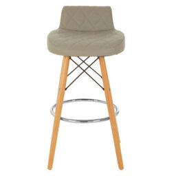 Orsina Grey Leather Effect Seat Bar Stool, Comfortable Faux Leather Bar Stool, Space-Saver Kitchen Bar Stool - thumbnail 2