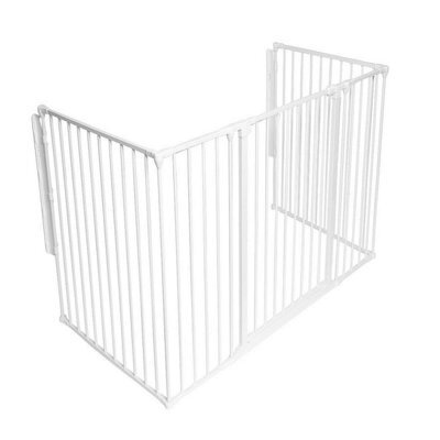 Safetots Extra Tall Multi Panel Fire Surround, 77Cm Deep X 164Cm Wide, White, 105Cm High, Baby And Toddler Fire Guard - image 1