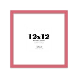 "12X12"" Pink Picture Frame - 12X12"" Square Frame With 9X9"" Mount For 12X12""/9X9"" Pictures Moderrn Style Thin Edge, 1 Pack" - thumbnail 1