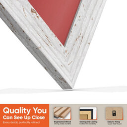 "16X16"" White Rustic Modern Vinyl Record Frame With Crimson Mount For 12 Inch Lp Disc - Ak Frames" - thumbnail 3