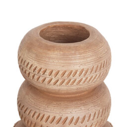 Beliani Flower Vase Almiros Ceramic 51 Cm Light Brown - thumbnail 5