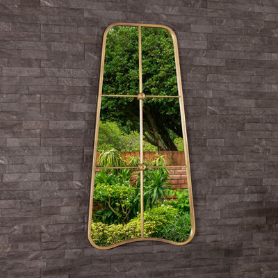 Charles Bentley Copenhagen Mirror In Gold Weather Resistant - image 1