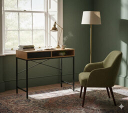 Industrial Computer Desk With Drawer Home Office Study Writing Table Wooden Workstation Oak Effect Black Metal Frame - thumbnail 2