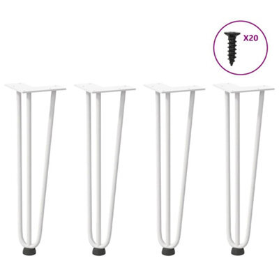Berkfield Hairpin Legs For Coffee Table 4 Pcs White 42 Cm Solid Steel - image 1