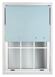 Furnished Thermal Blackout Roller Blinds With Round Eyelets & Metal Fittings - Duck Egg Blue (W)45Cm (L)165Cm - thumbnail 2