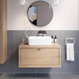 Affine Bathroom Wall Hung Vanity Unit Sink Cabinet Wash Basin Sink Storage Drawer 800mm - thumbnail 2