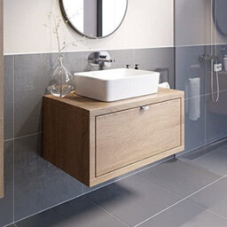 Affine Bathroom Wall Hung Vanity Unit Sink Cabinet Wash Basin Sink Storage Drawer 800mm - thumbnail 1
