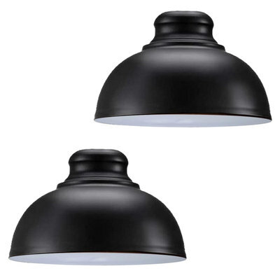 2 Pack Black White Inner Metal Lamp Shade 29Cmmodern Cone Ceiling Pendant Light Shades, Easy Fit For Bedroom, Living Room Kitchen - image 1