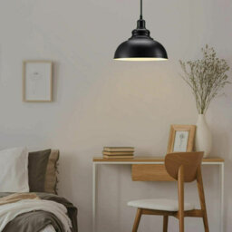 2 Pack Black White Inner Metal Lamp Shade 29Cmmodern Cone Ceiling Pendant Light Shades, Easy Fit For Bedroom, Living Room Kitchen - thumbnail 2