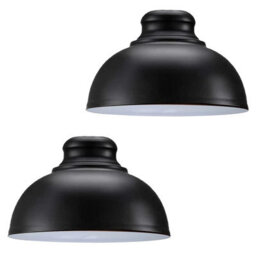 2 Pack Black White Inner Metal Lamp Shade 29Cmmodern Cone Ceiling Pendant Light Shades, Easy Fit For Bedroom, Living Room Kitchen