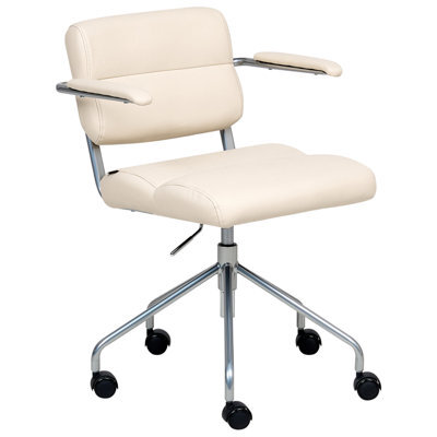 Beliani Desk Chair Candor Faux Leather Off-White - image 1