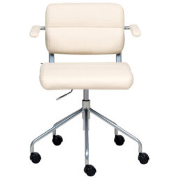 Beliani Desk Chair Candor Faux Leather Off-White - thumbnail 5
