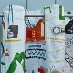 Catherine Lansfield Kids Digger Dreams Fully Reversible 66X72 Inch Eyelet Curtains Two Panels Blue - thumbnail 4