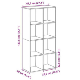 Vidaxl Room Divider Bookcase Grey Sonoma 69.5X29X137.5 Cm Engineered Wood - thumbnail 3