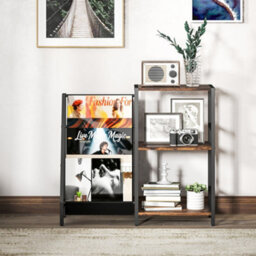 Homcom Record Player Stand, 3-Tier Side Table With Vinyl Record Storage - thumbnail 7
