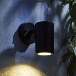 Zinc Odin Fixed Matt Black Mains-Powered Led Outdoor Down Wall Light (Dia)6Cm - thumbnail 3