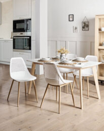Beliani Set Of 4 Dining Chairs Hazelton White - thumbnail 2