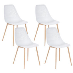 Beliani Set Of 4 Dining Chairs Hazelton White - thumbnail 1