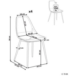 Beliani Set Of 4 Dining Chairs Hazelton White - thumbnail 3