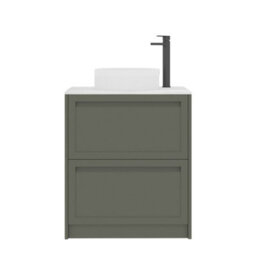 Royal Bathrooms Royal Bathroom Elmore 700mm Matt Green Freestanding Countertop Bathroom Vanity Unit 2 Drawer With Round Basin - thumbnail 7