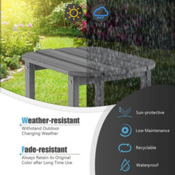 Side Table Indoor Outdoor Garden Patio Hdpe Adirondack Rectangular End Table - thumbnail 3