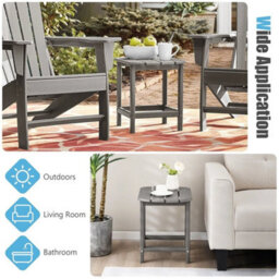 Side Table Indoor Outdoor Garden Patio Hdpe Adirondack Rectangular End Table - thumbnail 5