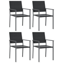 Berkfield 5 Piece Garden Dining Set Poly Rattan And Steel - thumbnail 4